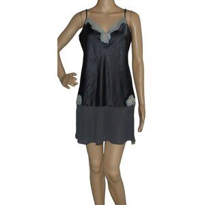 Victoria's Secret Angels Gown Large gray V-Neck Chemise short nightie lace